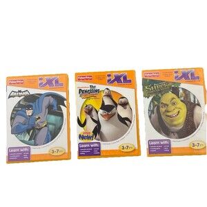 Fisher Price iXL Software Lot 3 Games Batman Shrek Penguins Learning System